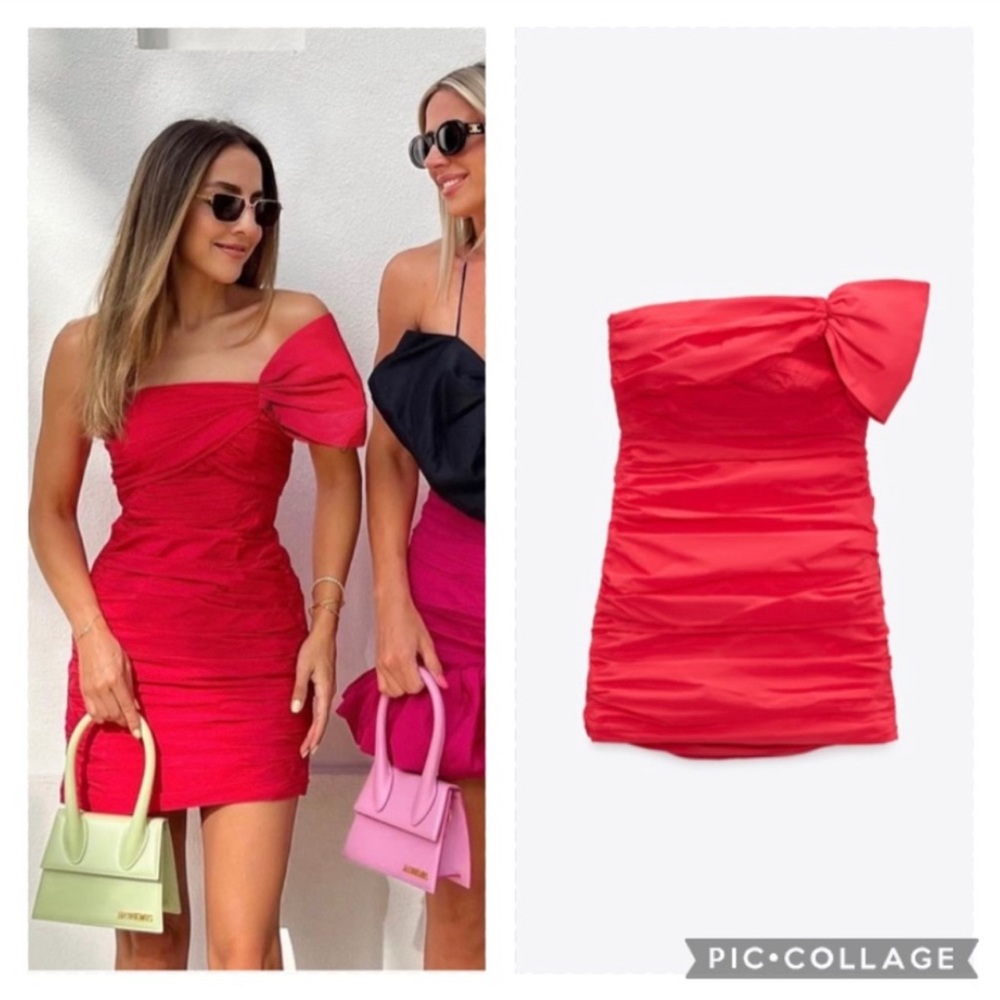 ZARA BOW MINI DRESS NWT